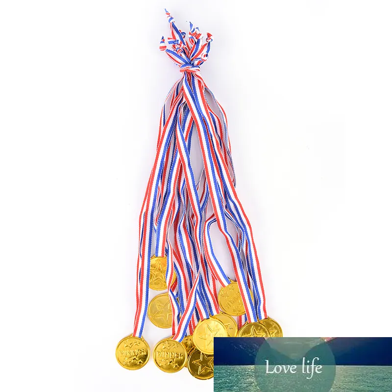 12 pezzi/set di plastica per bambini, medaglie dei vincitori d'oro, giochi per bambini, premi sportivi