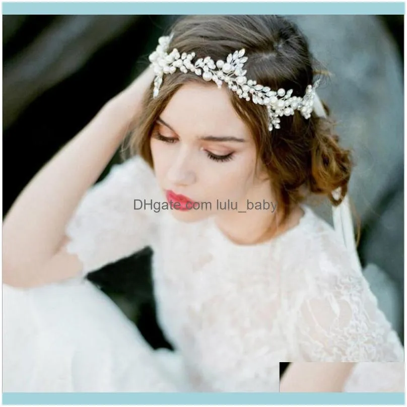 Gioielli per capelli Fermagli per capelli Barrettes Cristallo fatto a mano Fascia per capelli da sposa Diadema Aessories da sposa Elegante copricapo Perle Gioielli da donna Drop Deli