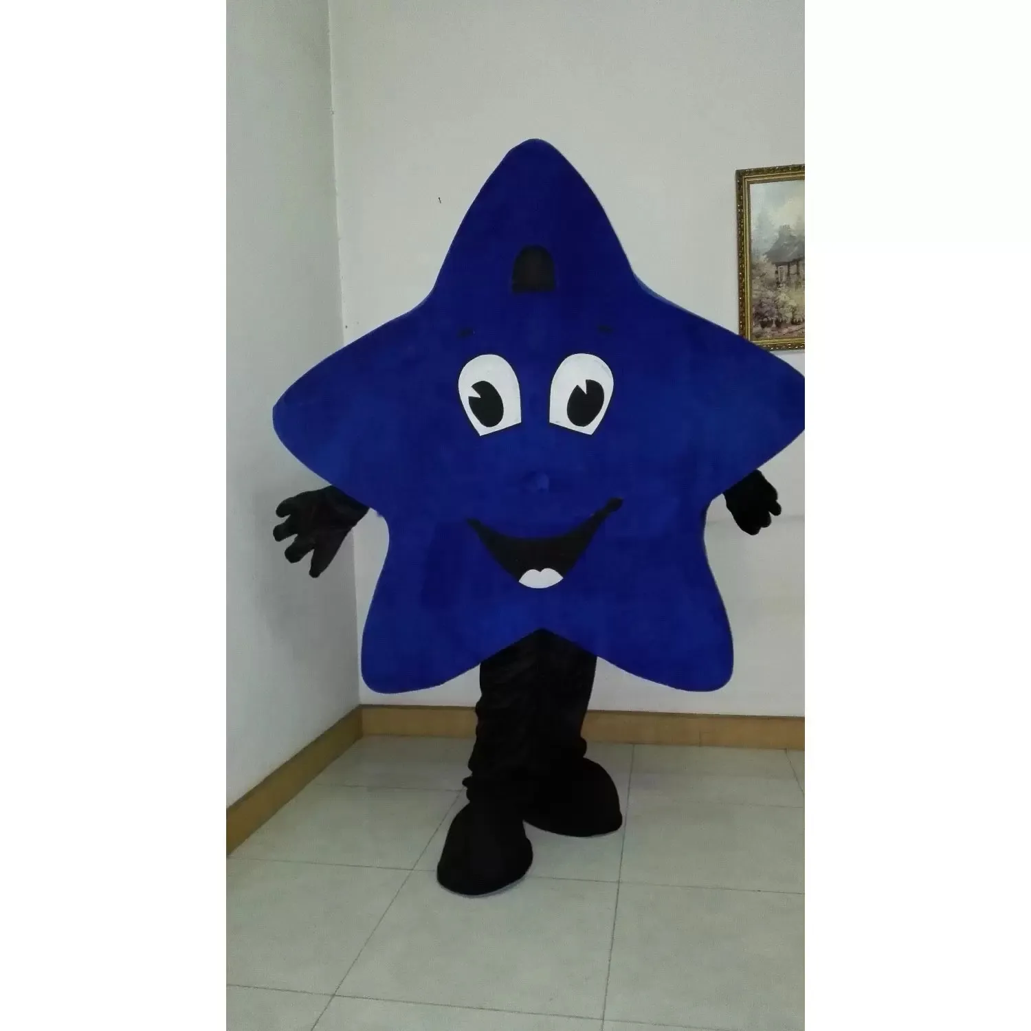High Qualit Blue Star Mascot Kostym Halloween Jul Cartoon Character Outfits Suit Advertising Leaflets Clothings Carnival Unisex vuxna outfit