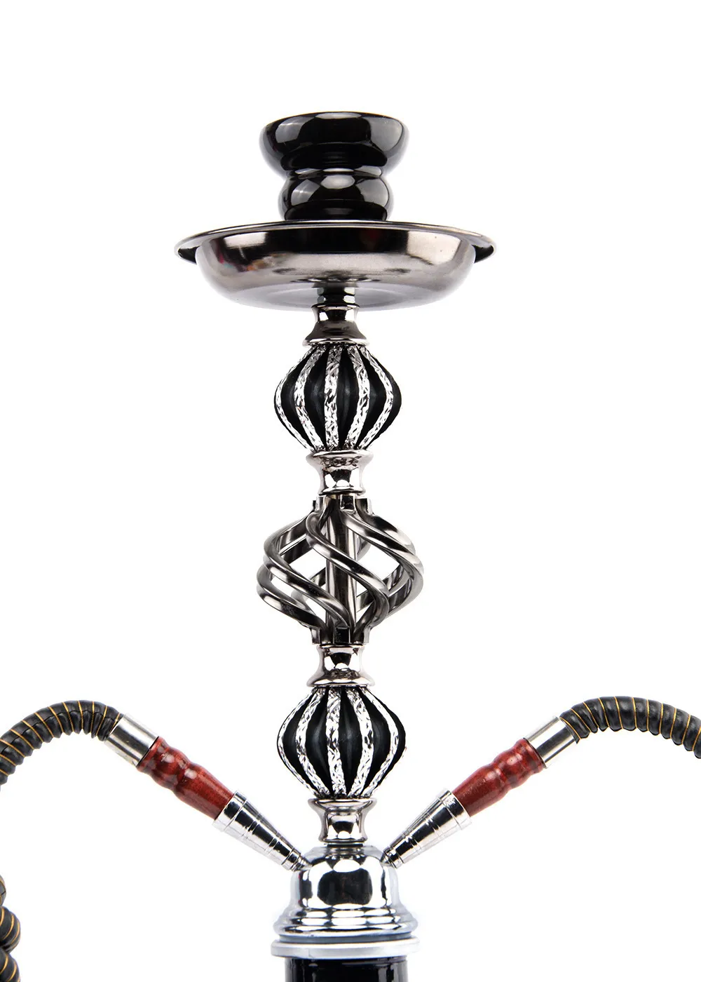 Wholesale Arabian Acrylic Hookah Set With Medium Hemp Double Tube Black