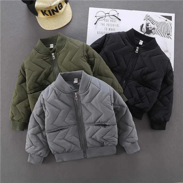 Boys' coat thickened new warm cotton jacket in autumn and winter Children's winter cotton padded jacket