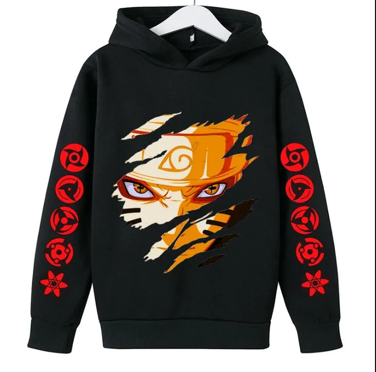 dop shipping new Children Clothes Harajuku Anime  Kakashi Costume Boys Hoodie Sweatshirt Kids Girl Tops Kids Clothes Girls Sweatwear