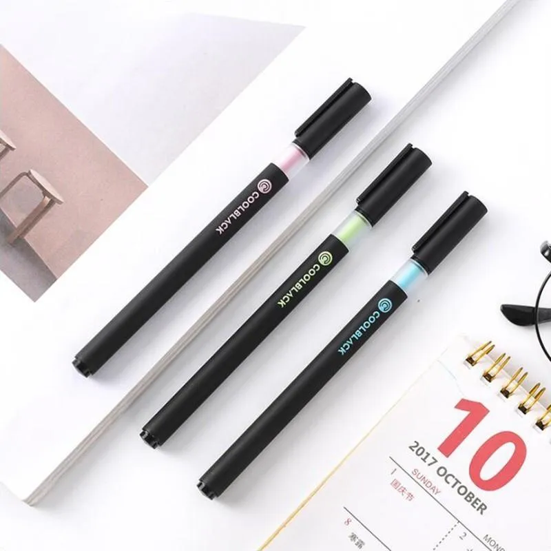 Stylos à gel Carbone Noir Stylo Encre Couleur Haute Qualité École Étudiant Papeterie Et Fournitures De Bureau 1 PIÈCES