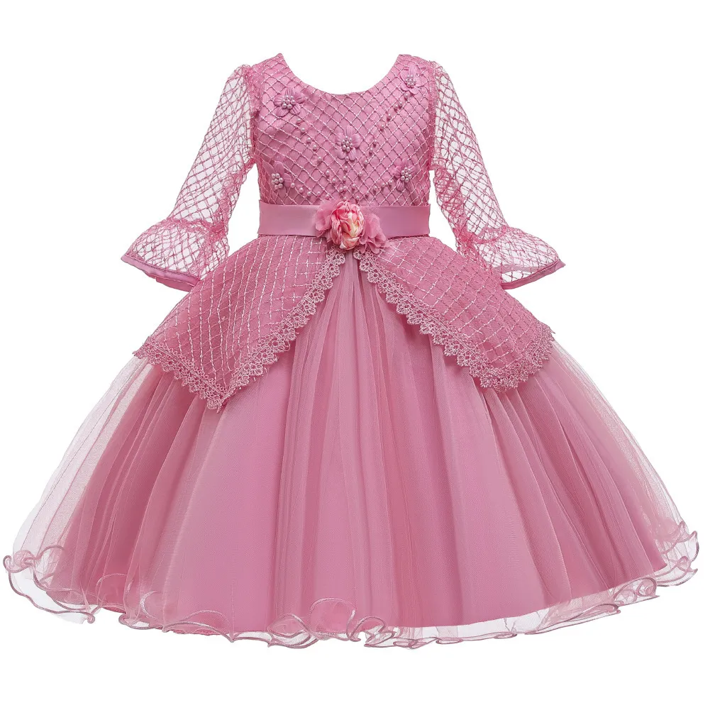 Girls Elegant Embroidered Sequin Net Party Dress (2-12Y) - Junior Kids
