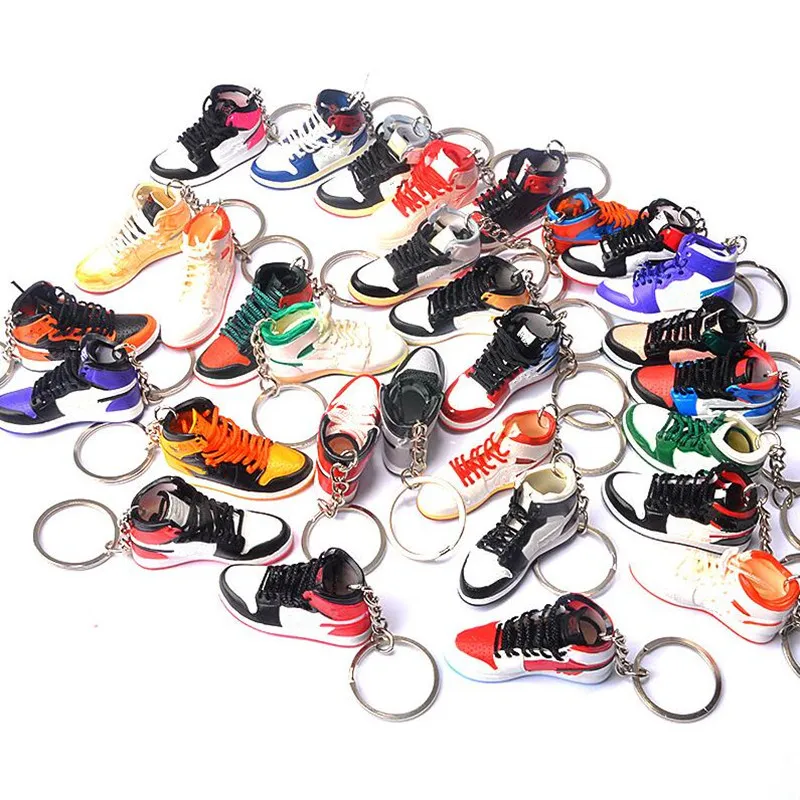 Pure Handcraft Mini 3D Stereo Sneaker Keychain Kobieta Mężczyźni Dzieci Klucz Klucz Prezent Prestiżowy Buty Breloczków Samochód Torebka Breloczek Buzykówki Buty Klucz Uchwyt 10 Styl