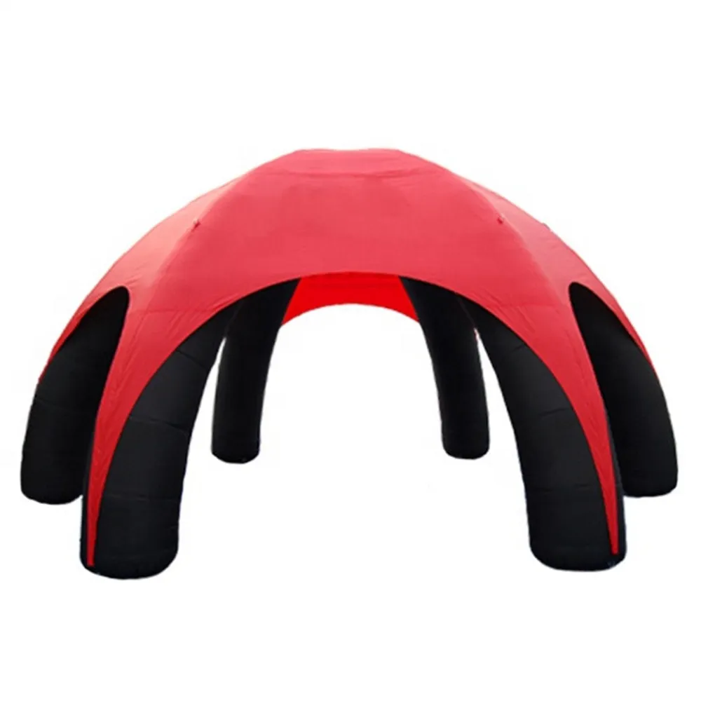 Outdoor red cover tent 10m arch marquee portable 6 legs advertising inflatable spider tent giant pop up dome without side walls fo250o