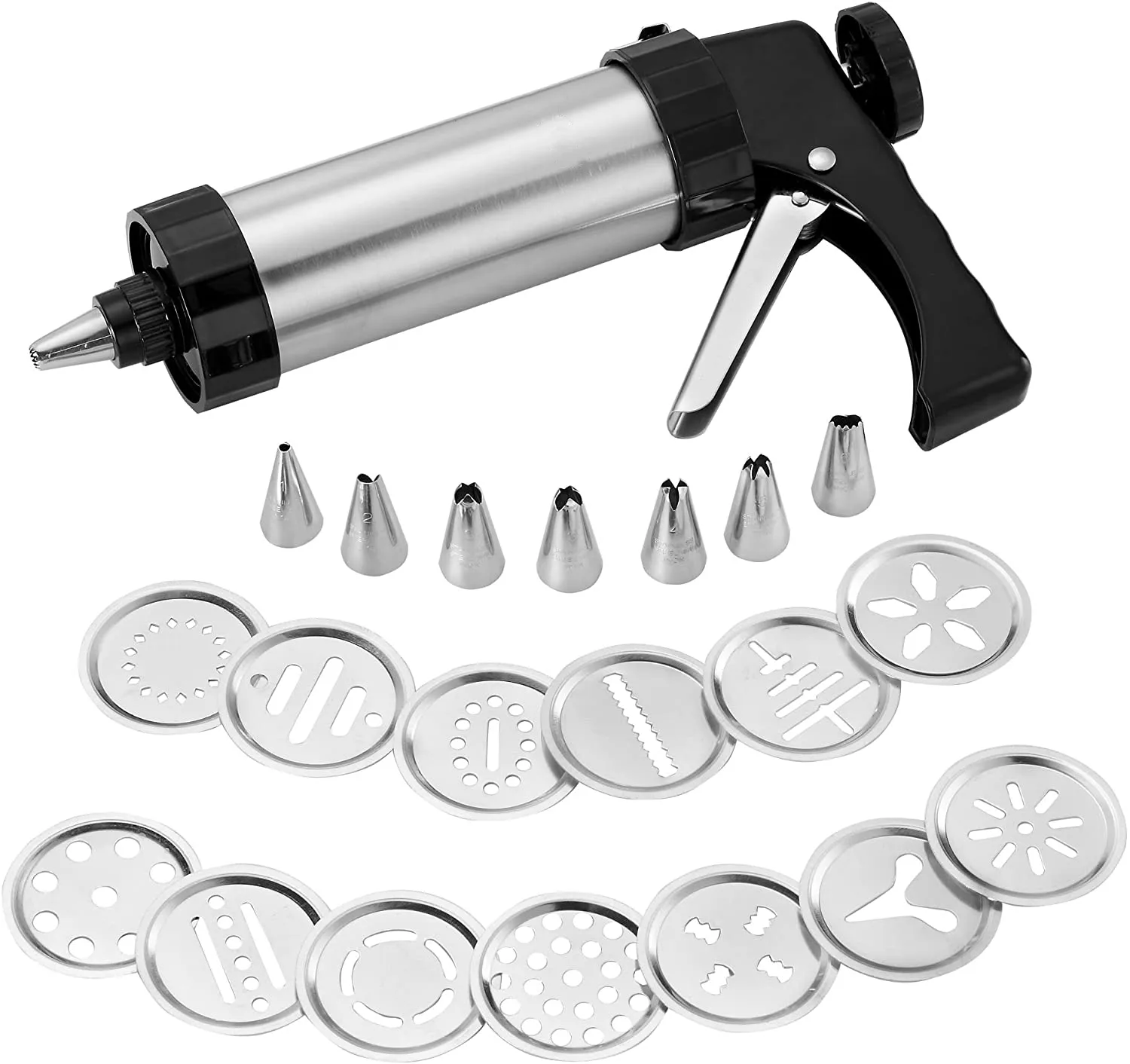 Cookies Press Cutter Baking Tools Cookie Biscuits Maskin Köksverktyg Bakeware med 20 formar och 4 munstycken