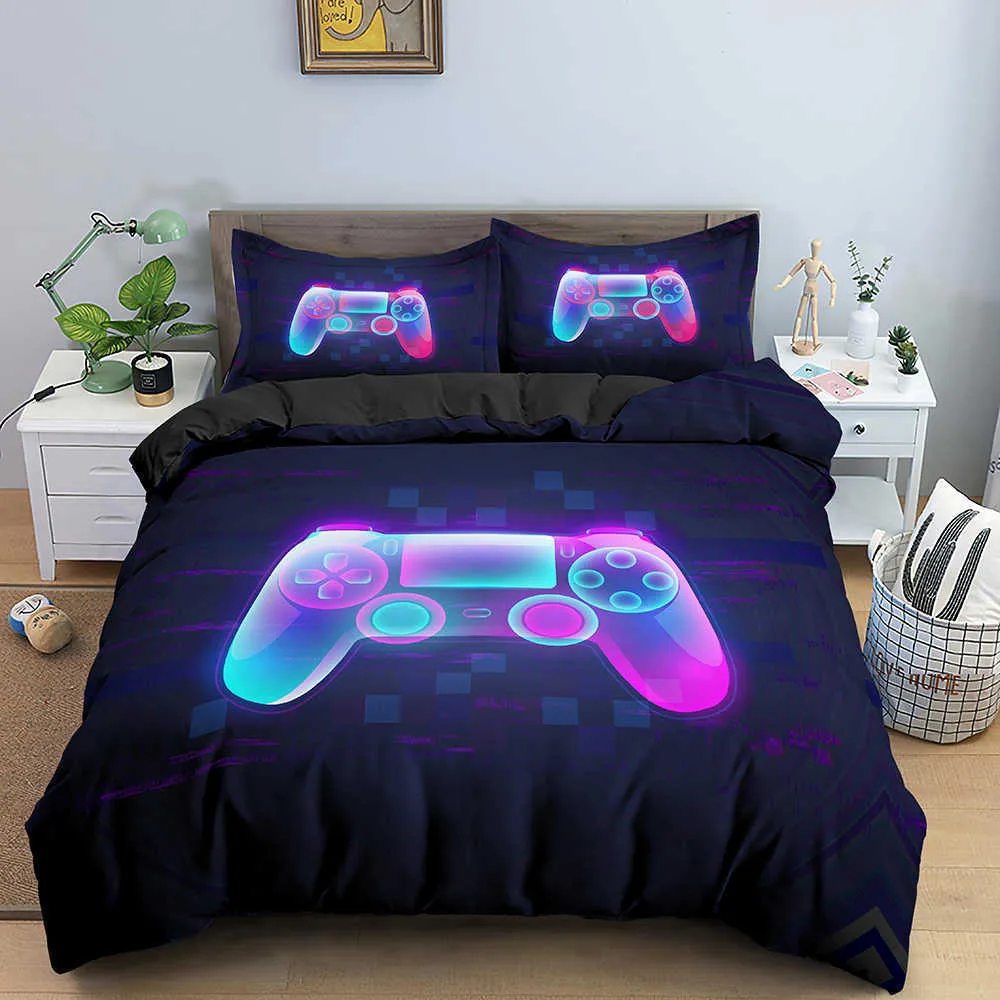 Gamepad Bedding Set Queen Size Duvet Cover Creative Black Comforter Bed 2/3pcs Home Textile 210615