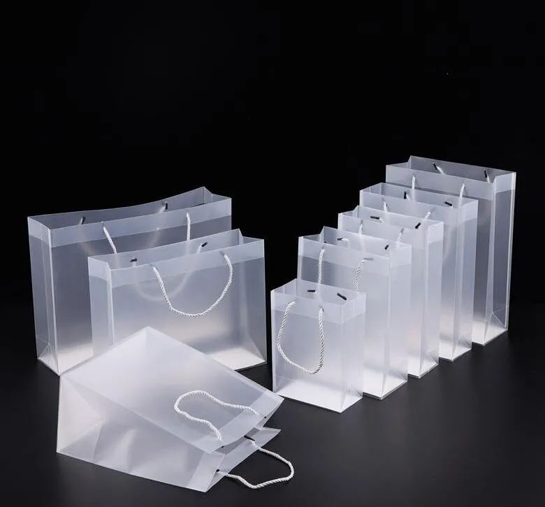 Sacchetti Regalo In Plastica PVC Satinato Con Manici Borsa In