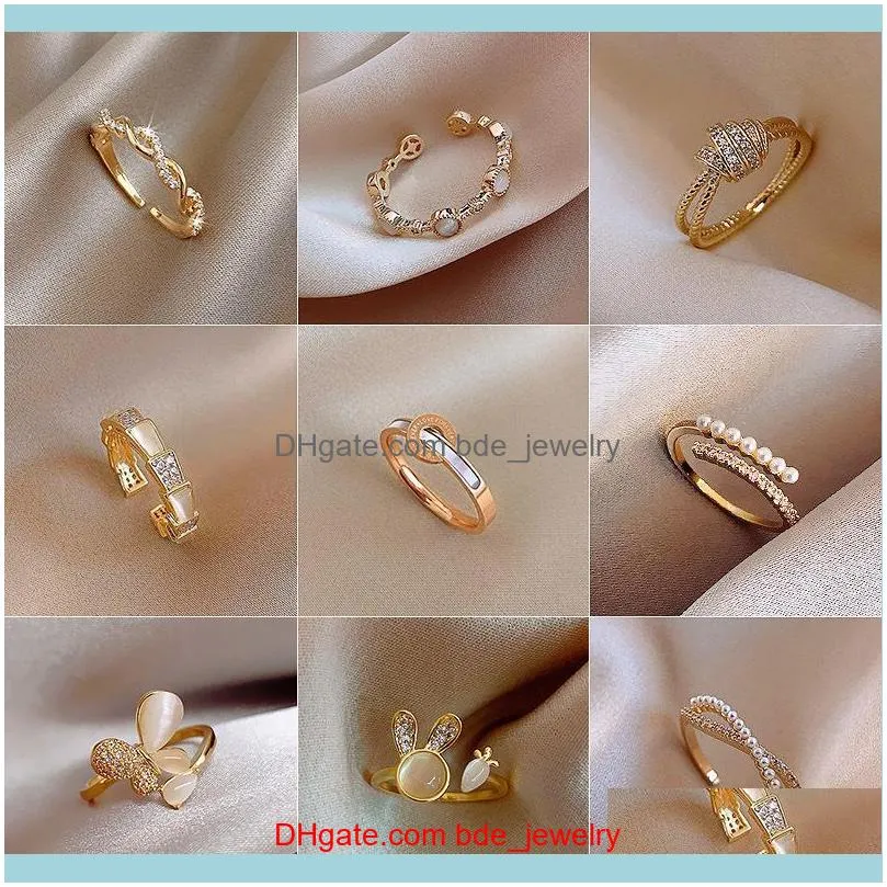 Stainless Steel Simple Open Ring Gold Ladies' Minority Geometric Jewelry  Size6-7 | eBay