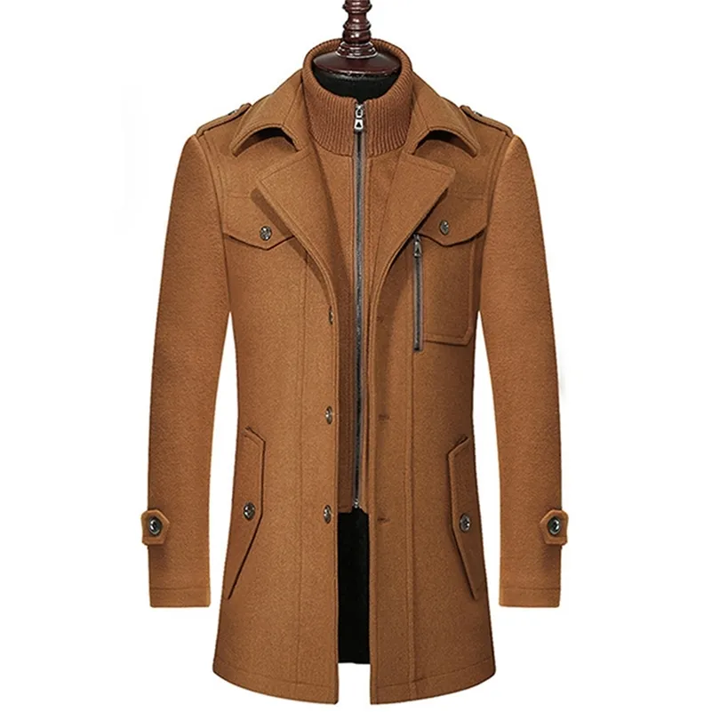 Осенняя зимняя одежда для мужчин пальто шерстяной шерстяной зимнее пальто шерстяное пальто мужчины мода теплые шерстяные куртки мужчины мода человек повседневная куртка 2111122
