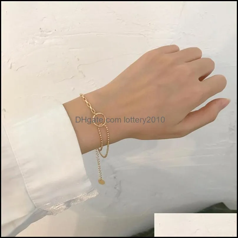 Link, Chain INS Style Hand Catenary Fashion Personality Geometry Hollow Out Round Shape Jewelry Valentine`s Day Gifts Sell Like Cakes