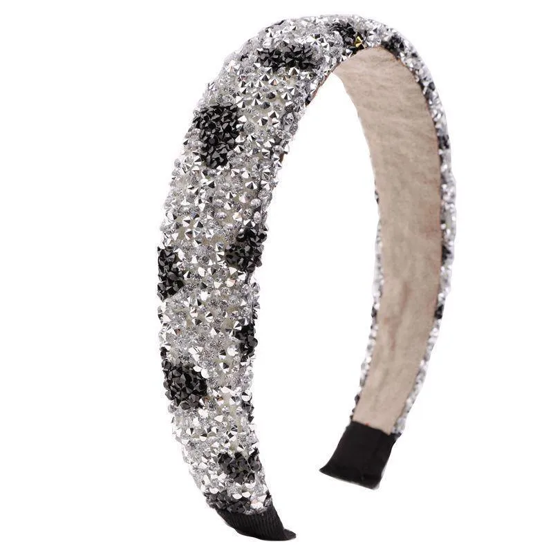 Retro Hair Hoop Natural Healing Crystal Stone Headband Sponge Leopard Print Woman Fashion Hair Band Accessories 7 6dx K2B