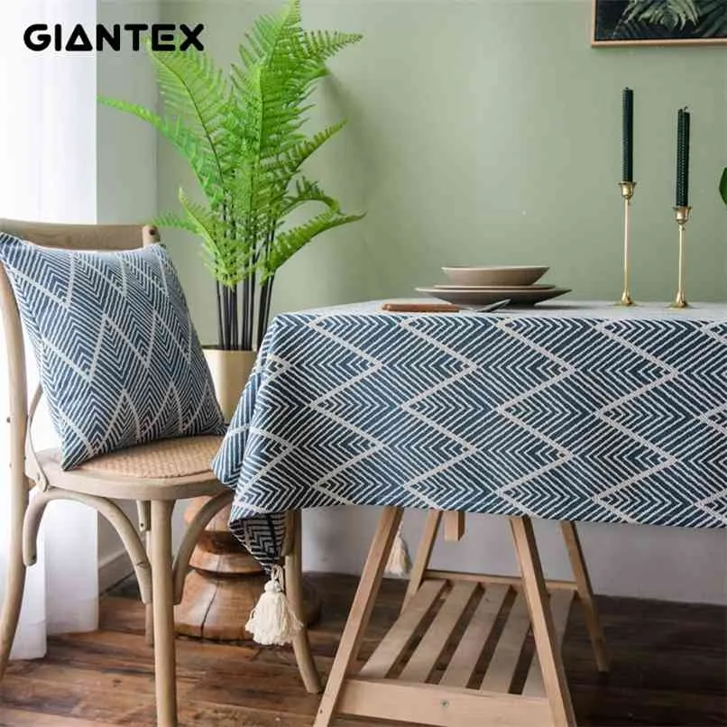 GIANTEX vague nappe décorative imperméable tissu rectangulaire salle à manger couverture Obrus Tafelkleed manteau mesa nappe 210626