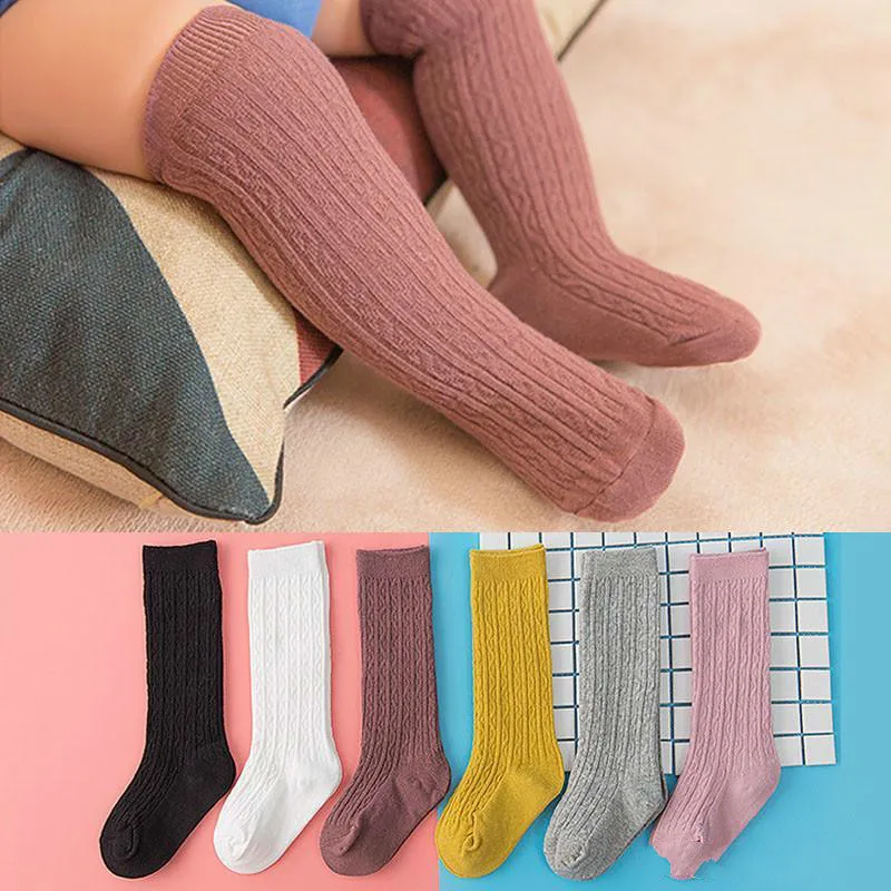 INS Quality Baby Boys Girls Socks Newborn Toddler Baby Knee High Sock Cotton Solid Color Girl Boy Socks Infant Kids Long Sock meias