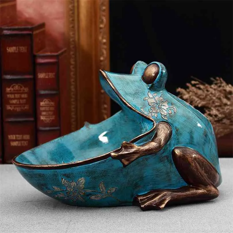 Grenouille 3D, statue, accessoire de décoration pour la maison, sculpture, décor de bureau, boîte de rangement, figurine miniature de table, art décoratif de fête de mariage 210827