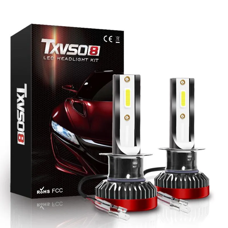자동차 헤드 라이트 TXVSO8 H1 LED 헤드 라이트 전구 80W 범용 미니 램프 12V 다이오드 6000K 전구 8000lm Luces Para Auto