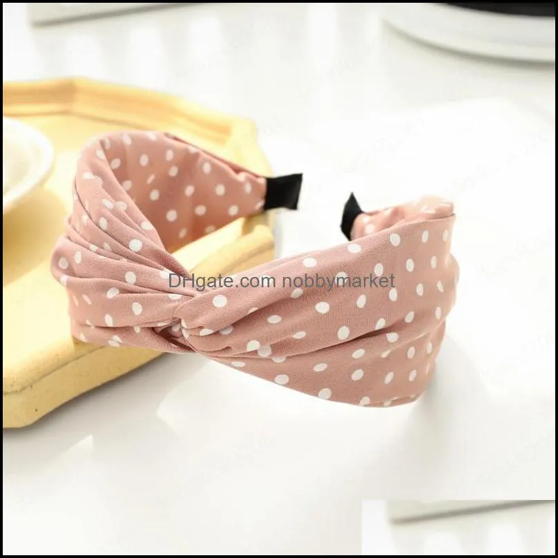 Satin Cross Dot Polka Hairband Headband for Women Girls Hair Accessories