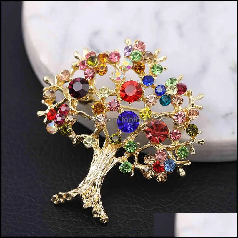 Anstecknadeln, Broschen, Schmuck, Fabrikverkauf, Brosche, modisch, exquisite Farbe, Zirkon, personalisierter Baum, vielseitiger Anzug für Damen, Accessoires, Drop-Lieferung