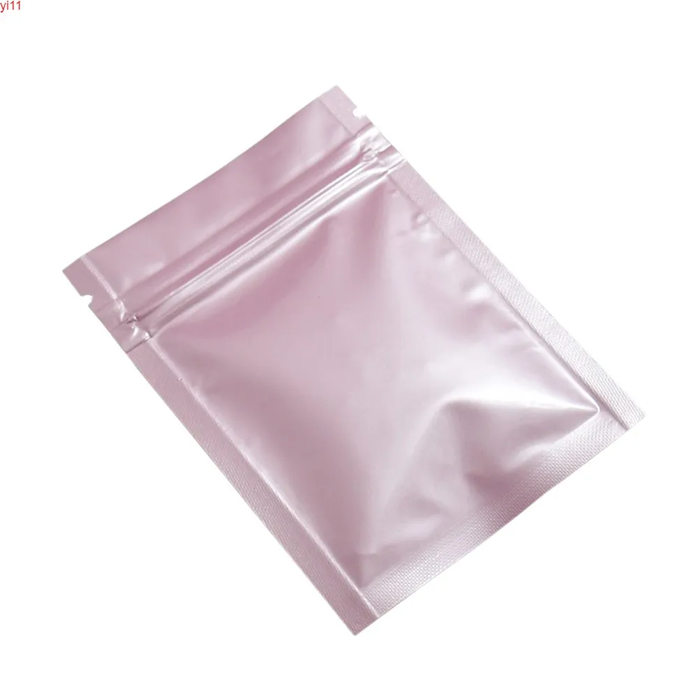 100pcs 10x15 cm rosa rosa rosa snack in polvere reclosabile in polvere mylar sterzo in alluminio con cerniera con cerniera con cerniera borse quatity