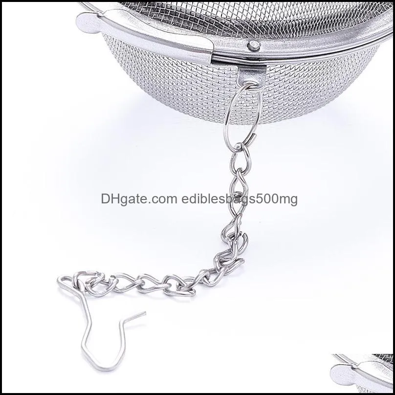 304 Stainless Steel Tea Strainer Tea Pot Infuser Mesh Ball Filter With Chain Tea Maker Tools Drinkware
