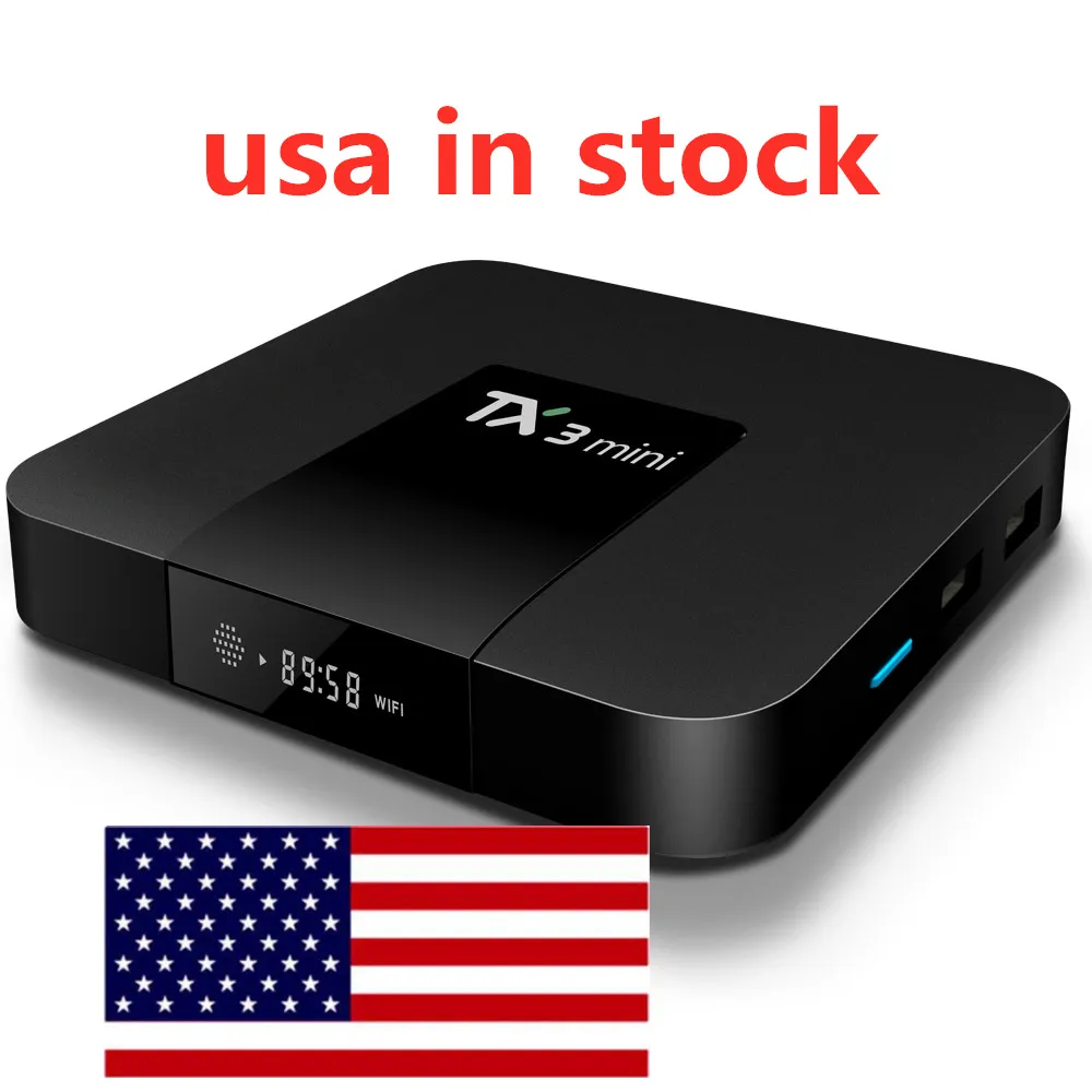 الولايات المتحدة الأمريكية في الأسهم TX3 مصغرة مربع التلفزيون Amlogic S905W رباعية النواة 2 جرام RAM 16GB ROM Android 8.1 OS 4K H.265