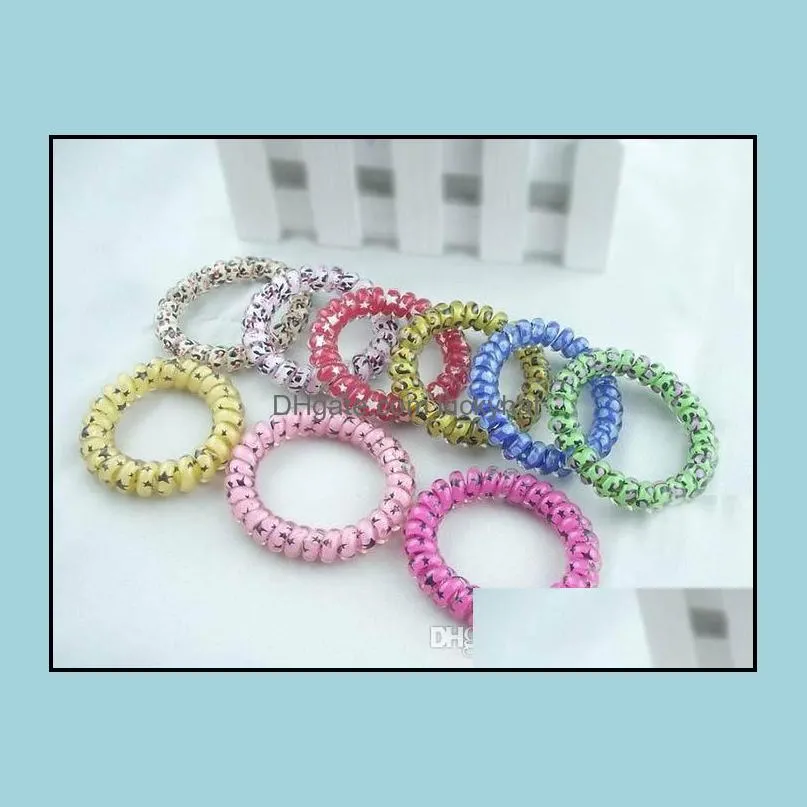 Mix color Leopard Big Size Hair Rings Telephone Wire Hair Elastics Hair Tie Bands Kids Adult Accessories