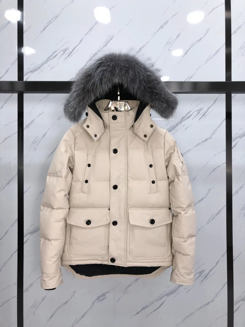 M04 Damskie Parkas Arctic Silver Fox Collar wypełniony 90% Biała Goedown Axe Zamek