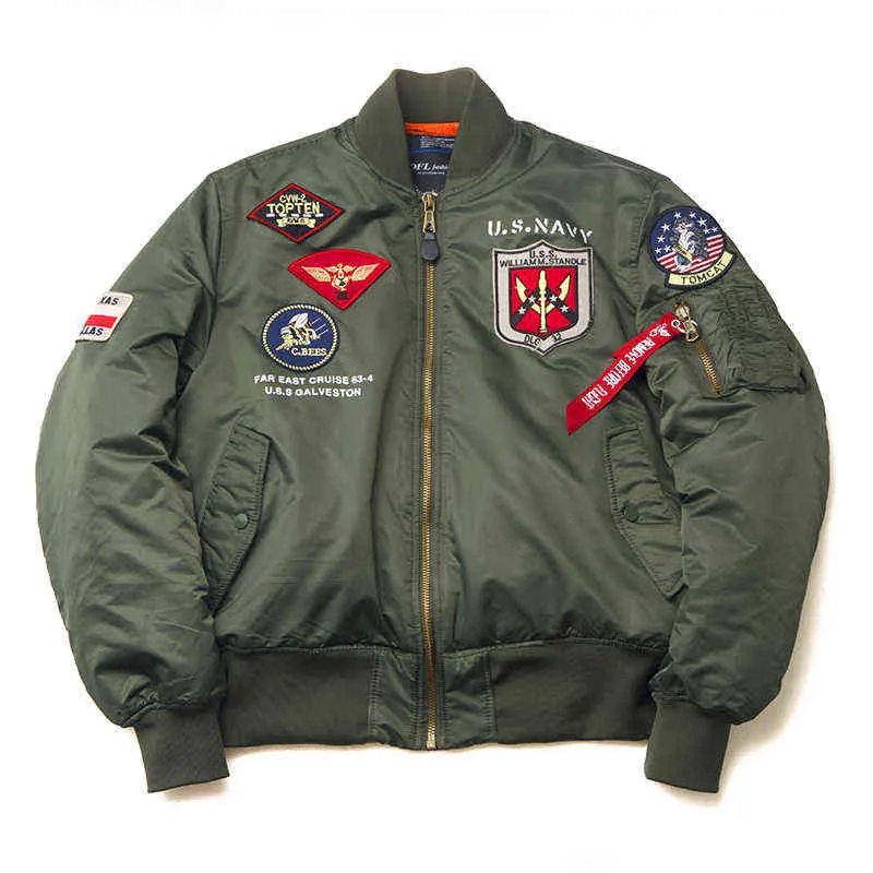 Männer Jacken 2020 Winter Vintage Top Gun Streetwear Hip Hop Militär Mäntel Kleidung Letterman Punk Bomber Flug Air Force Pilot jacke Männer Y1109