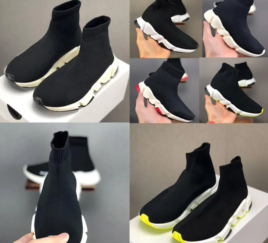 Top quality Paris Kid Sock shoes sneakers Speed Boy Girl Runners Trainers Knit Socks Triple S Boots Runner kisd shoes size