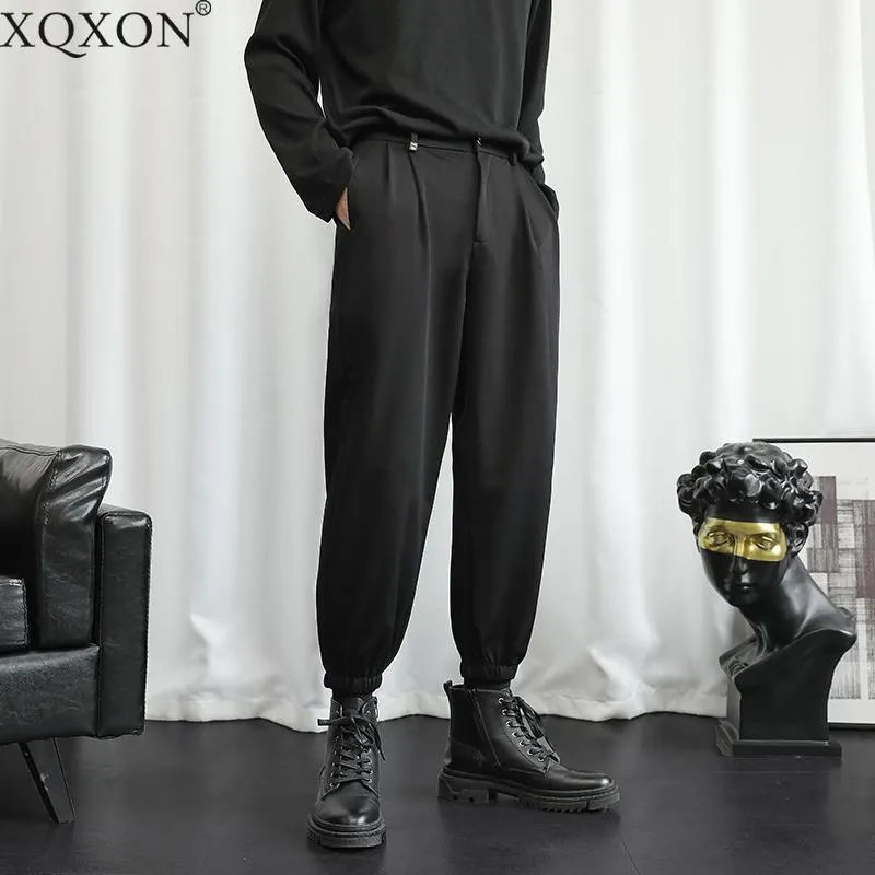 Spring Summer Men's Harem Pants Fabric Drape Original Casual Ankle Length Tapered Trousers Thin Loose Japanese Clothing