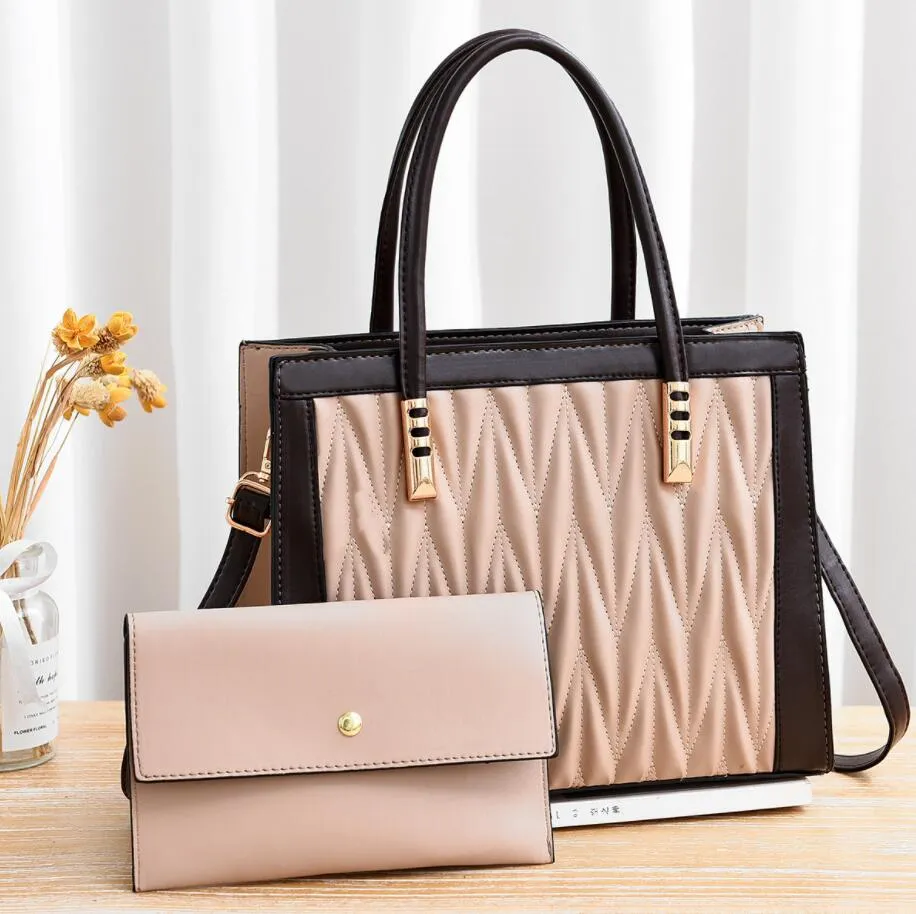 HBP trend borse da donna rombo design pu fashion totes bag set da 2 pezzi borsa da donna per il tempo libero all'aperto