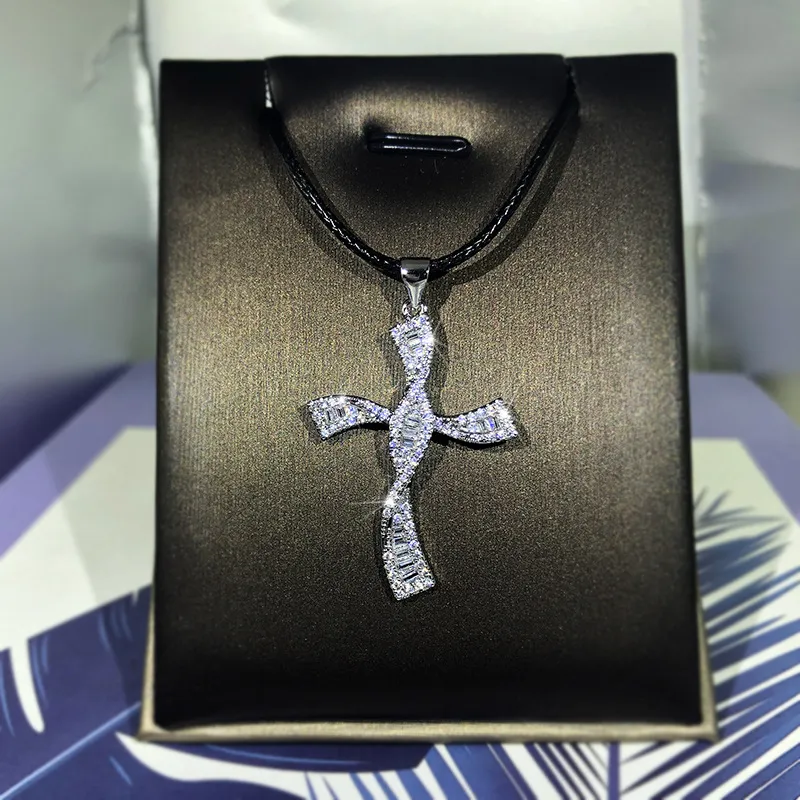 Vintage Pullover Kette Kreuz Halskette 925 Sterling Silber für Frauen Jubiläumsgeschenk Schmuck Schmuck Sell NL0474