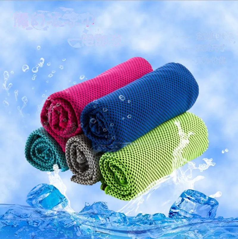 Sport Ice Towel Yoga Фитнес быстрое охлаждение полотенце из микрофибры Мгновенные прохладные быстрые полотенца многоразовые холодные лица ледяной буксиров BT1092