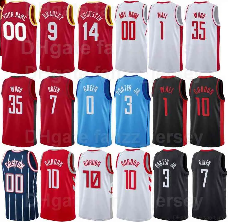 Siebdruck-Basketballtrikot Dennis Schroder 17 Garrison Mathews25 Josh Christopher9 Kenyon Martin Jr.6 David Nwaba2 John Wall 1 Männer Frauen Kinder Weiße Teamfarben