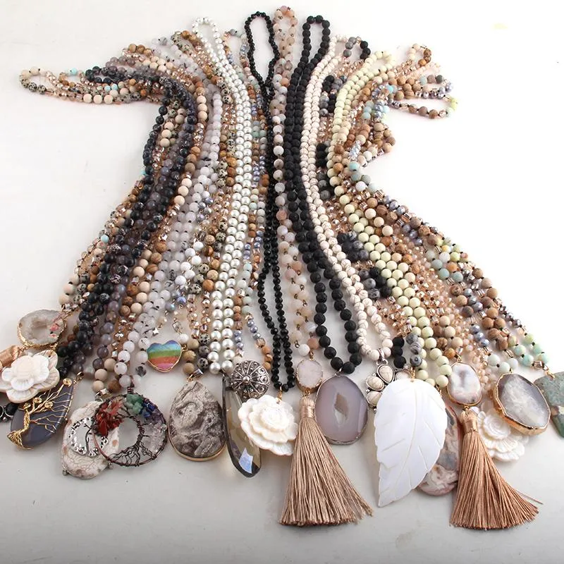 RH Wholesale Brige 20pc Mix Couleur Boho Bijoux Faits À La Main Femmes Bohème Colliers