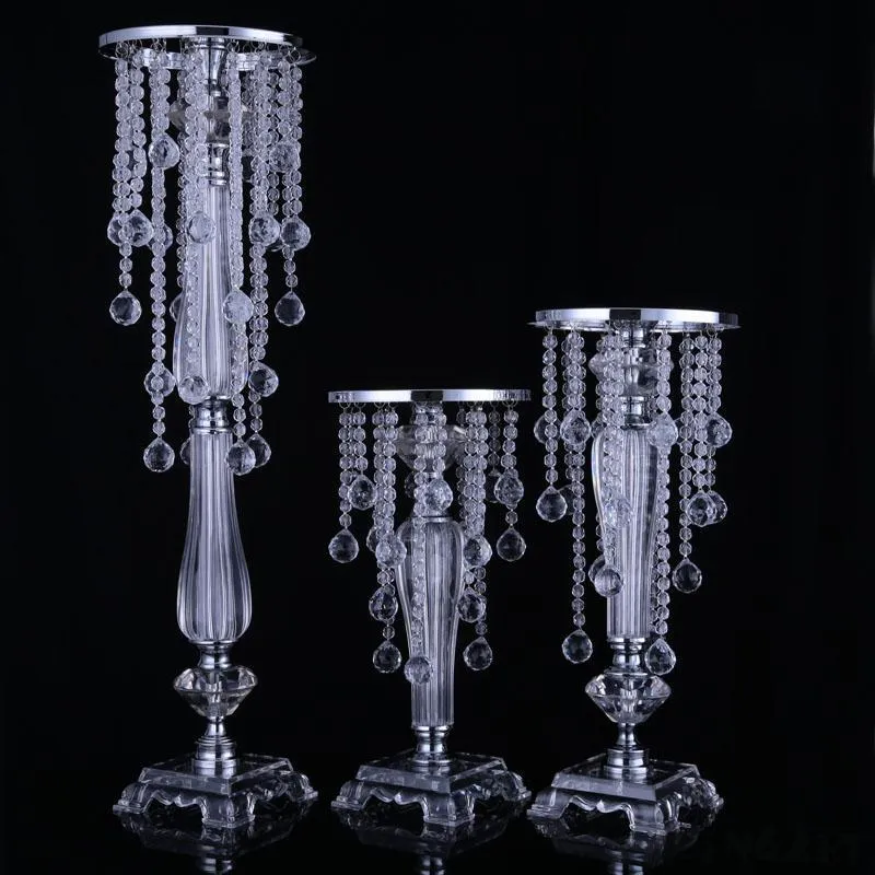 Crystal Floor Vase On Silver Stand 70cm Tall Wedding Centerpiece For