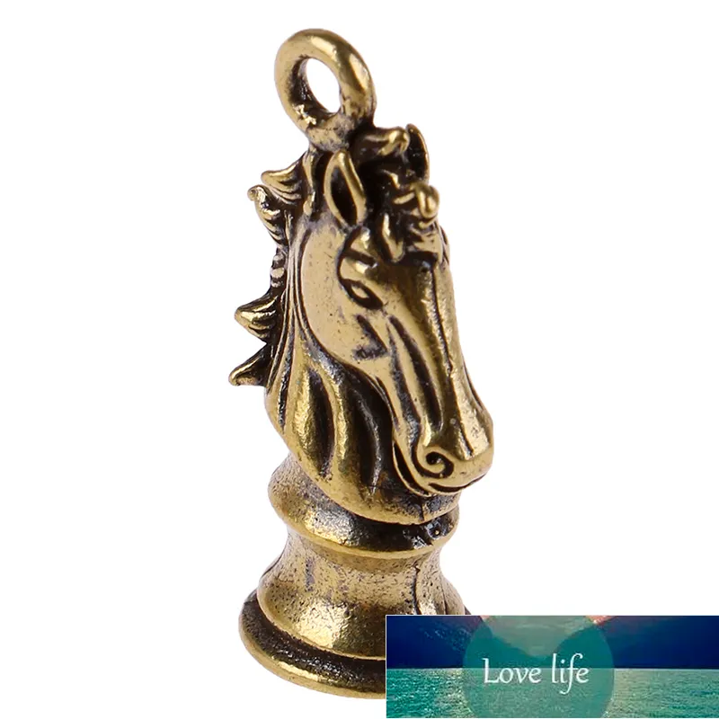 Pendentif cheval d'échecs fait à la main en laiton pour porte-clés, en cuivre, tête de cheval du zodiaque chinois, pendentifs, clé de voiture suspendue, bijoux pour hommes, prix d'usine, conception experte, qualité