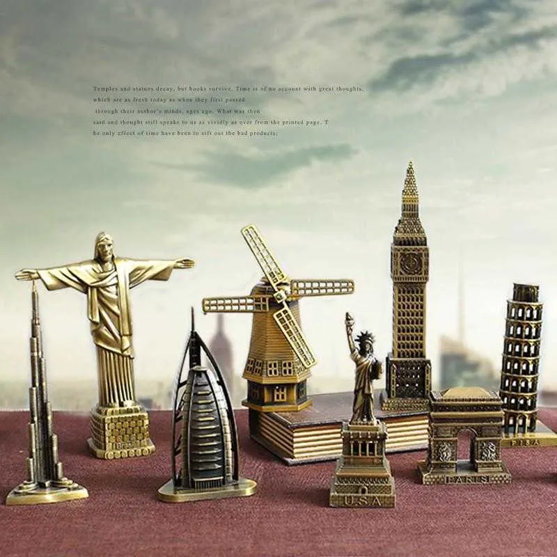 Ermakova metall världsberömd byggnad arkitektur modell staty landmärke turist souvenir hem kontor dekoration 210607