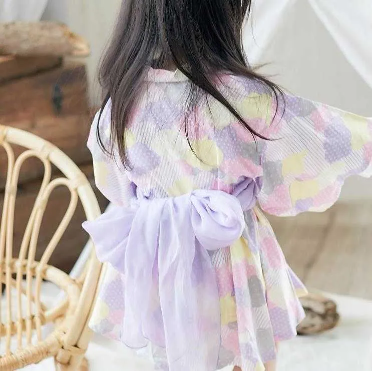 Japanese Style Floral Print Kimono Dress For Baby Girls 2020 Kawaii Pink Lily Romper Infant Yukata Asian Costume Y2746 Q0716 From Sihuai04 15.14 DHgate.Com