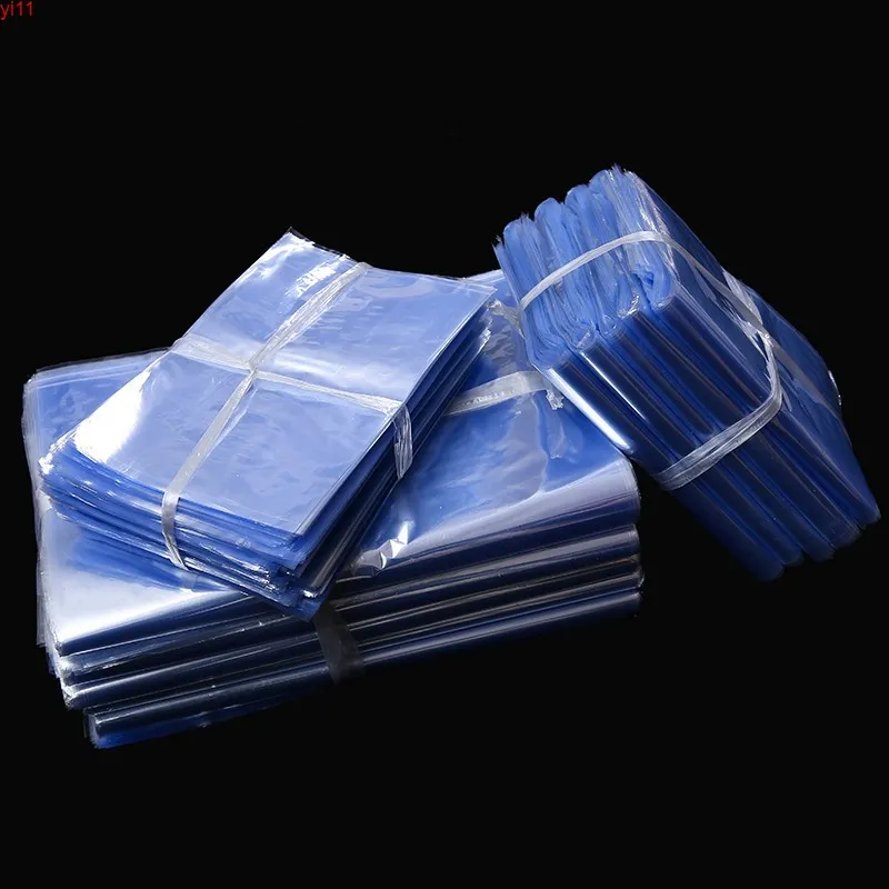 100 pçs / lote Limpar saco de plástico encolhido PVC envoltório filme de filme doméstico shrink shoes de mercearia cosméticos bagatela de armazenamento quatity