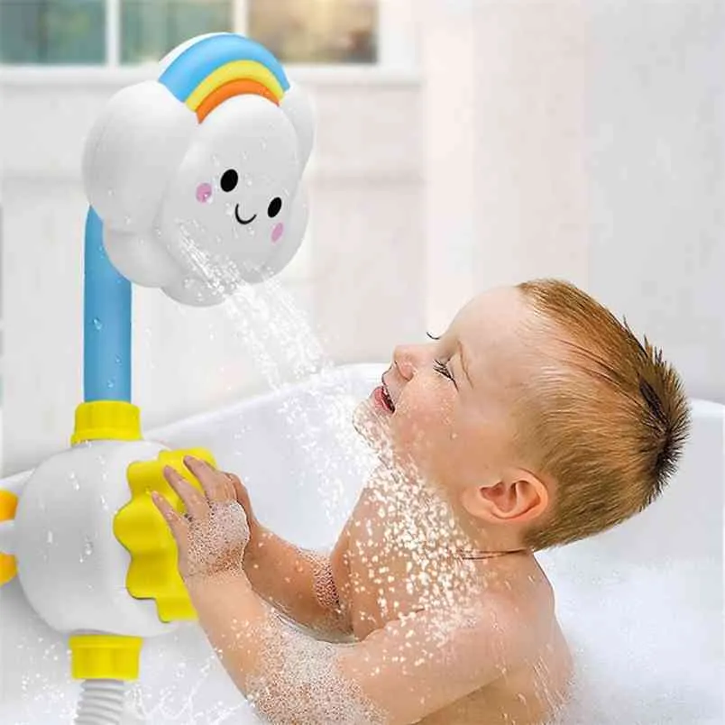 Bath Toys for Baby Water Game Clouds Model Faucet Shower Spray Toy For Children Squirting Sprinkler Bathroom Kids Gift 210712