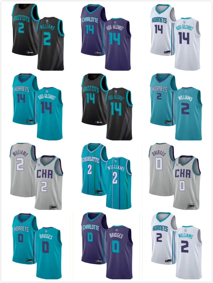 Jerseys de Basquete Mens Mens Juventude Marvin Williams 14 Michael Kidd-Gilchrist 0 Miles Pontes Verde Personalizado