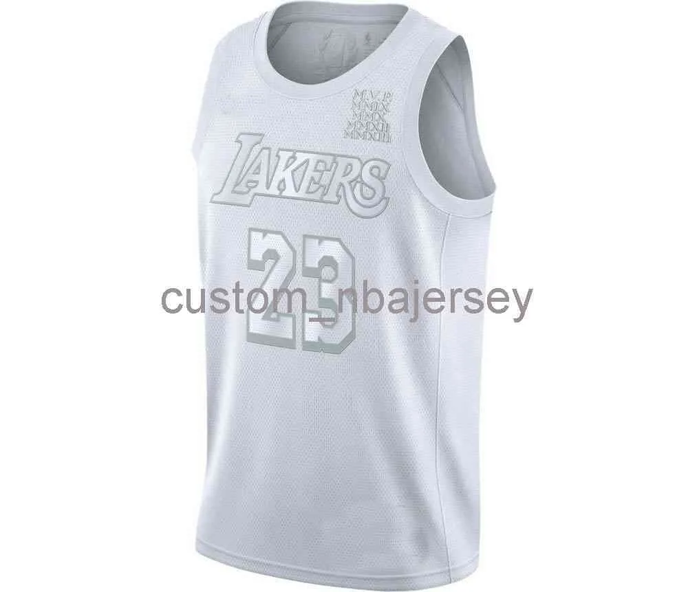 Maglia da uomo e da ragazzo James # 23 bianca MVP Swingman cucita con nome personalizzato qualsiasi numero maglie da basket