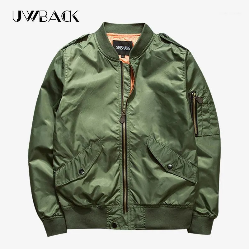 Mäns Jackor Partihandel - UWBack 2021 Brand Spring Jacket Män Plus Size Loose Bomber Windbreaker Man Veste Homme Coats CAA0511