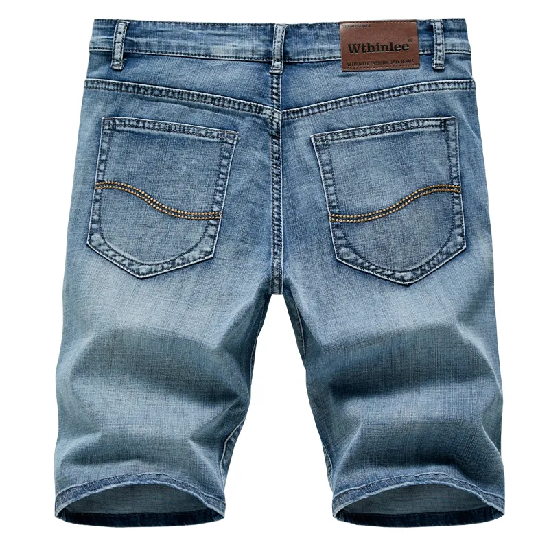 Pantaloncini di jeans da uomo estivi Classico nero blu Sezione sottile Pantaloncini di jeans casual da lavoro slim moda maschile Marca 29 32 36 38 42