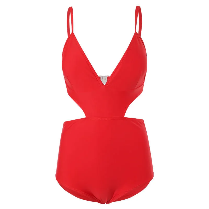 Donne sexy coreane Donne senza maniche Spaghetti Cingcio Triangolo senza schienale in stile Triangolo senza petto One Piece Red Red Desinger Desinger Smilxl SMLXL