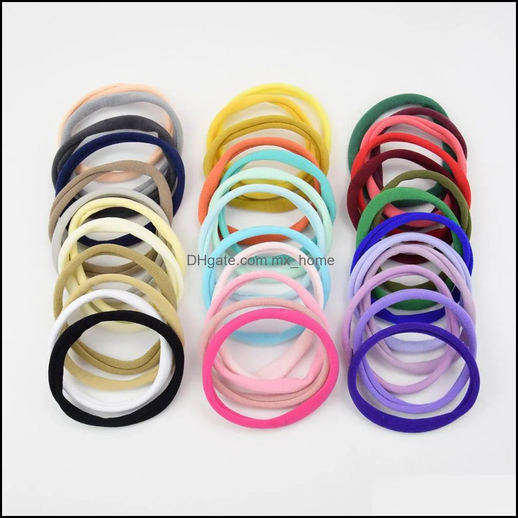 Hair Accessories Baby, Kids & Maternity Baby Ponytail Holder Elastic Rubber Band Girls Hairrope Nylon Hairbands Children Candy Colors 37 Z24