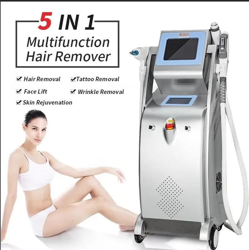 2022 Nuovo arrivo 5 in 1 IPL Laser IPL RF Sollevamento del viso Laser Opt Tattoo Acne Pigment Rugh Vasche Rimuovi la macchina per il ringiovanimento della pelle