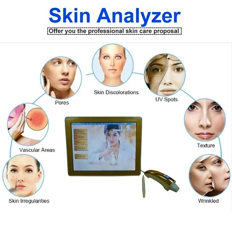 Outros equipamentos de beleza 2021 Multifuncional Facial Skin Tester Scanner Scanner Máquina com alta qualidade para salão de beleza e uso em casa200 à venda